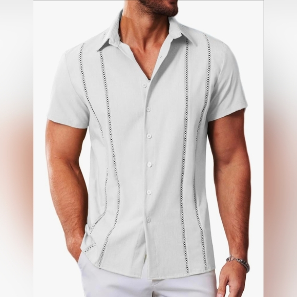 MAPICK Men's Cuban Guayabera Casual Beach Shirt #864-867 - Picture 1 of 10